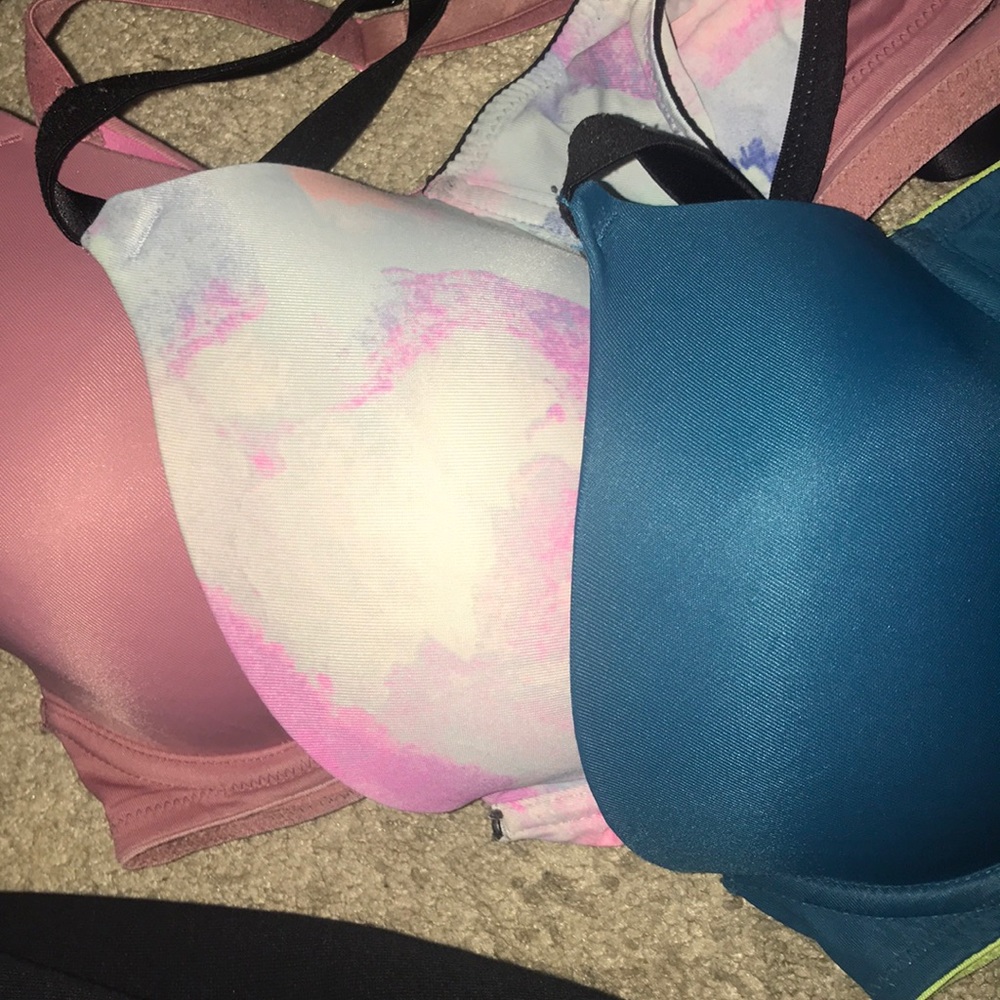 Pink: 3 everywhere bras (34D)